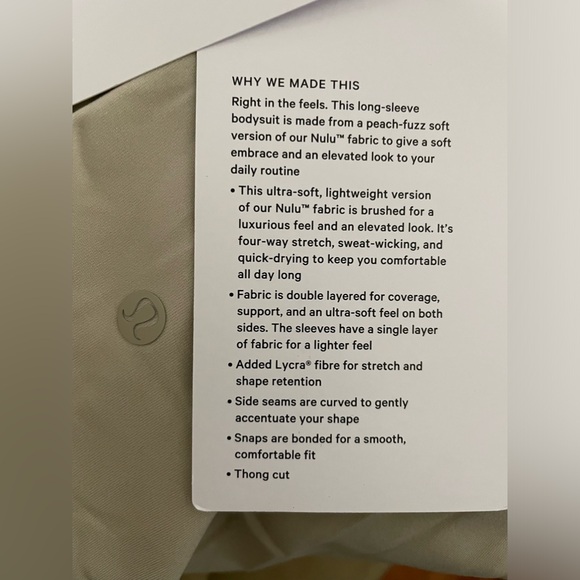 NWT Lululemon Wundermost Ultra Soft Nulu Square Neckline long Sleeve Bodysuit - Picture 5 of 6